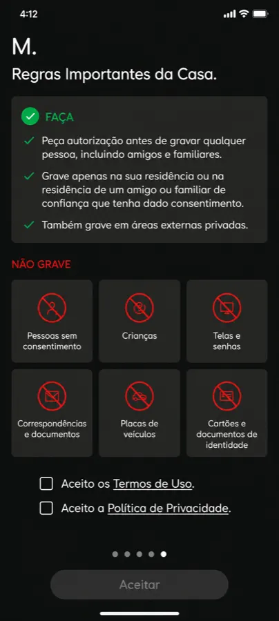 Regras do que pode e não pode ser gravado